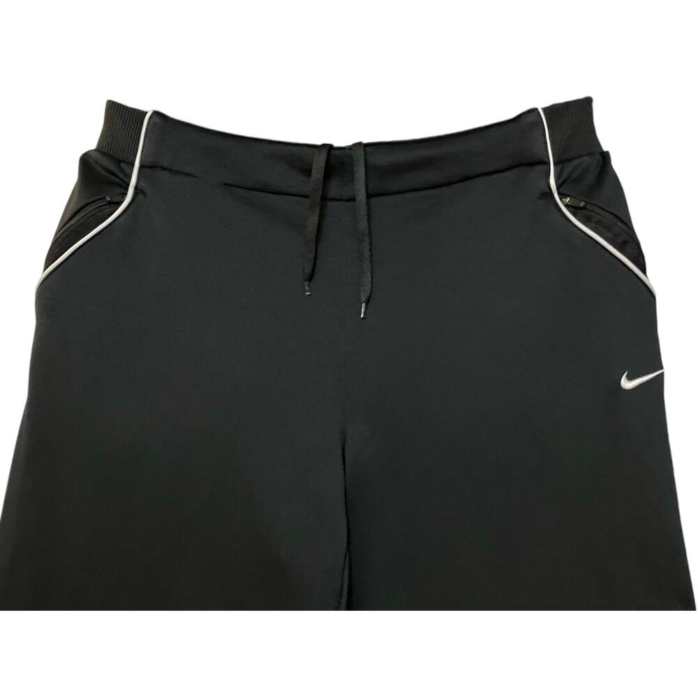 Nike Fit Dry Women's Black w/ White Stripe Sweatpants Pull-On W/Zip Pocket SZ L - Picture 5 of 12